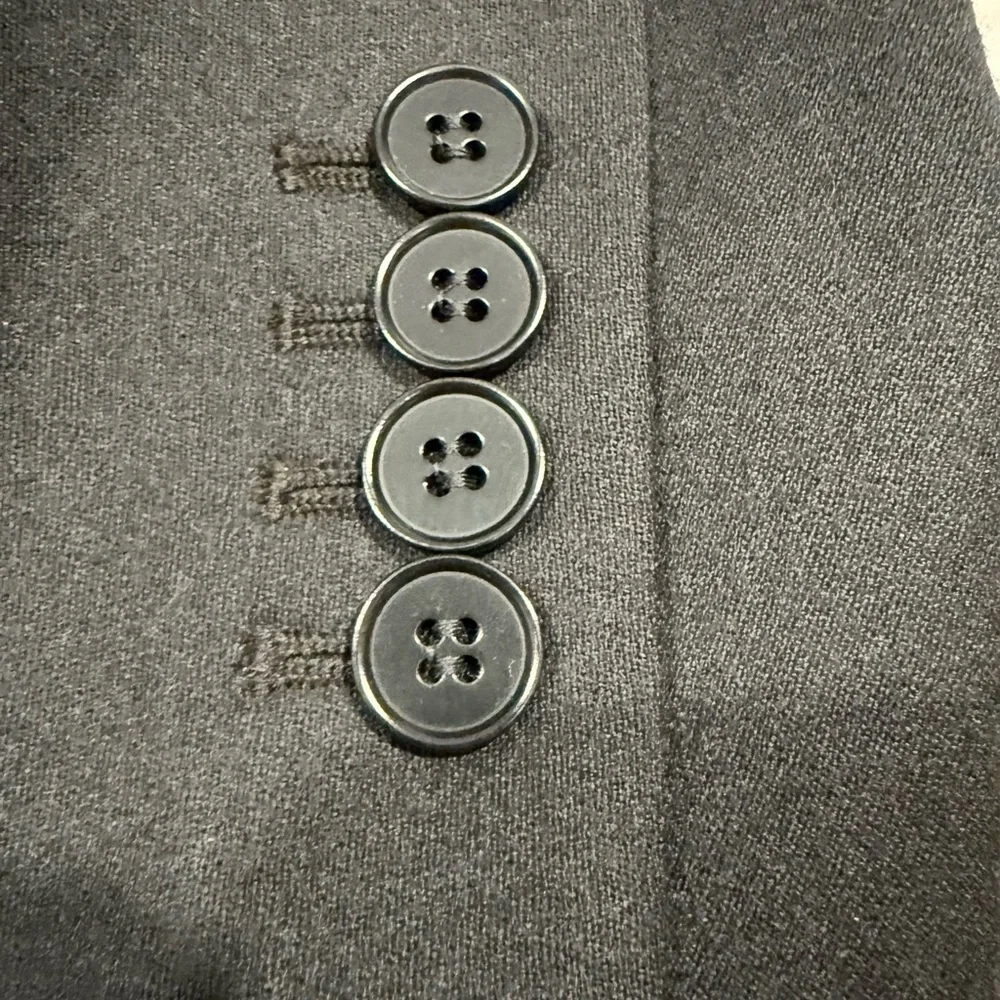 Talbots Blazer Wool Blend Jacket Velvet Collar Tailored Classic Black Size 8